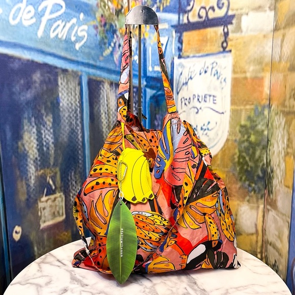 Farm Rio Banana Fruit Print Coin Pouch Tote Bag Multicolor OS NWT - Picture 9 of 9